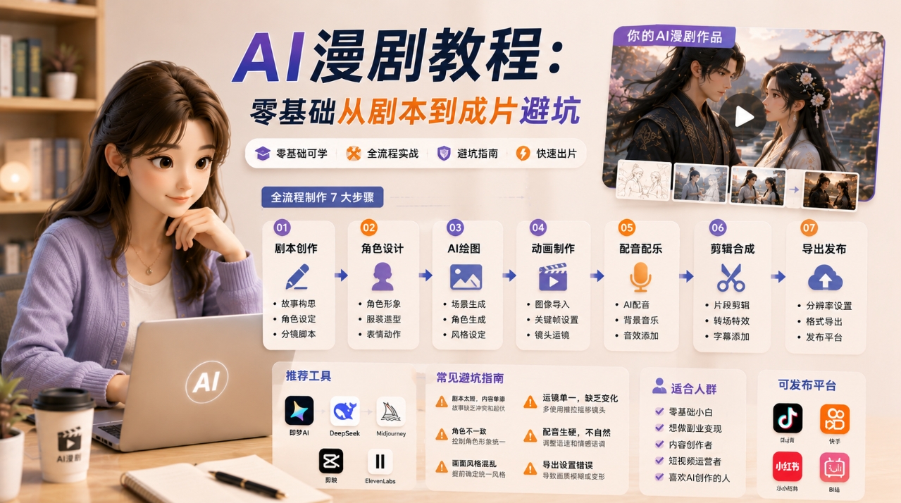 AI漫剧教程:零基础从剧本到成片避坑 AI漫剧教程:零基础从剧本到成片避坑