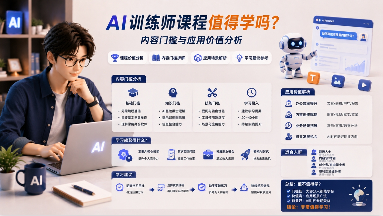 AI训练师课程学什么?把提问能力用到办公与内容创作 AI训练师课程学什么?把提问能力用到办公与内容创作